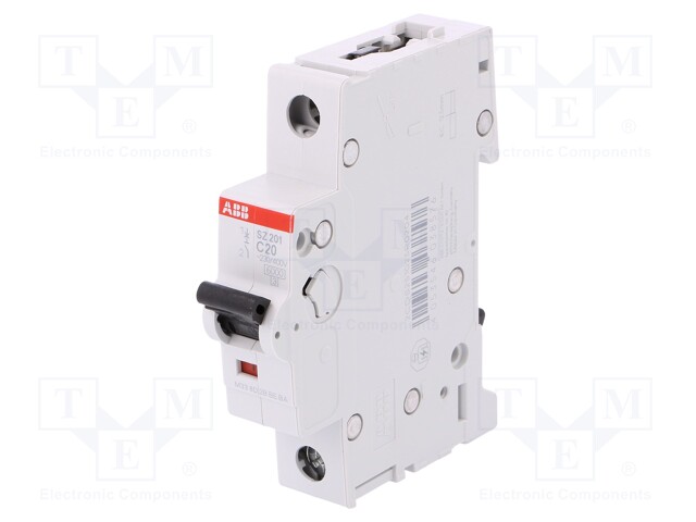 Circuit breaker; 230VAC; Inom: 20A; Poles: 1; DIN; Charact: C; 6kA