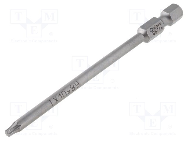 Screwdriver bit; Torx®; TX10; Overall len: 89mm