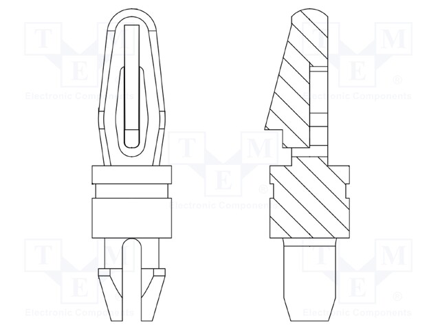 PCB distance; polyamide 66; L: 7.9mm; latch/latch; Colour: natural