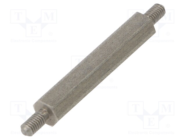 Screwed spacer sleeve; 30mm; Ext.thread: M3; hexagonal