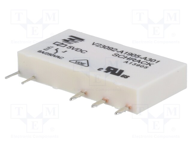 Relay: electromagnetic; SPDT; Ucoil: 5VDC; 6A/250VAC; 6A/30VDC