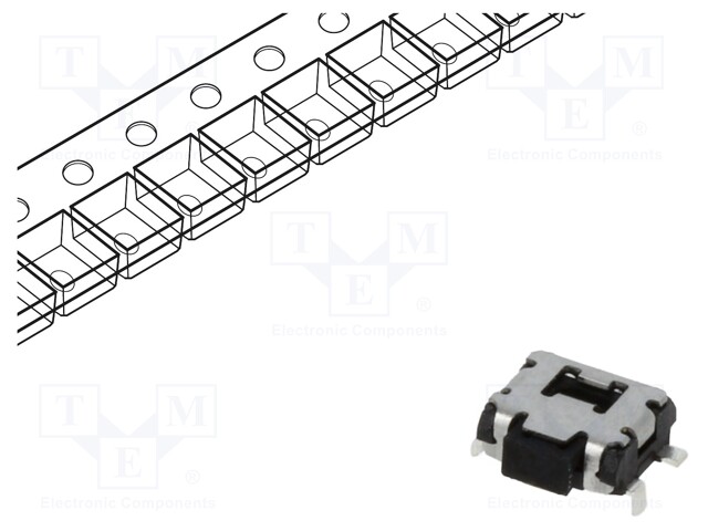 Microswitch TACT; SPST-NO; Pos: 2; 0.05A/12VDC; SMT; none; 1.6N