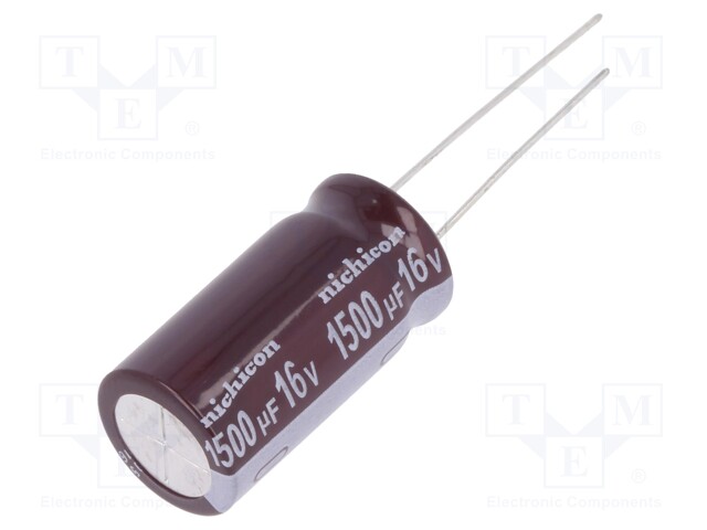 Capacitor: electrolytic; low impedance; THT; 1500uF; 16VDC; ±20%