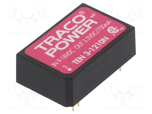 Converter: DC/DC; 3W; Uin: 9÷18V; 3.3VDC; Iout: 750mA; DIP24; 12.8g