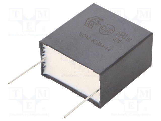 Capacitor: polypropylene; X2; 12uF; 37.5mm; ±10%; 42x44x24mm