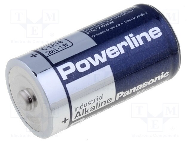 Battery: alkaline; 1.5V; C; non-rechargeable