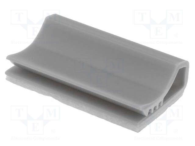 Self-adhesive cable holder; PVC; grey