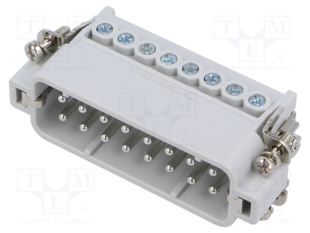 Connector: HDC; contact insert; male; JDA; PIN: 16; 16+PE; 16A; 600V