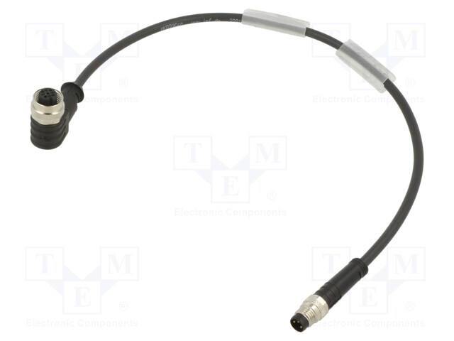 Connection lead; PIN: 3; 0.3m; plug; -25÷80°C; Insulation: PUR; IP67