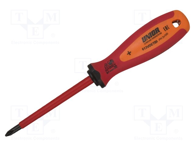 Screwdriver; insulated; Phillips; PH2; Blade length: 100mm; 1kVAC