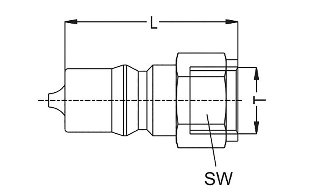 Quick connection coupling; connector pipe,double-sided; 210bar