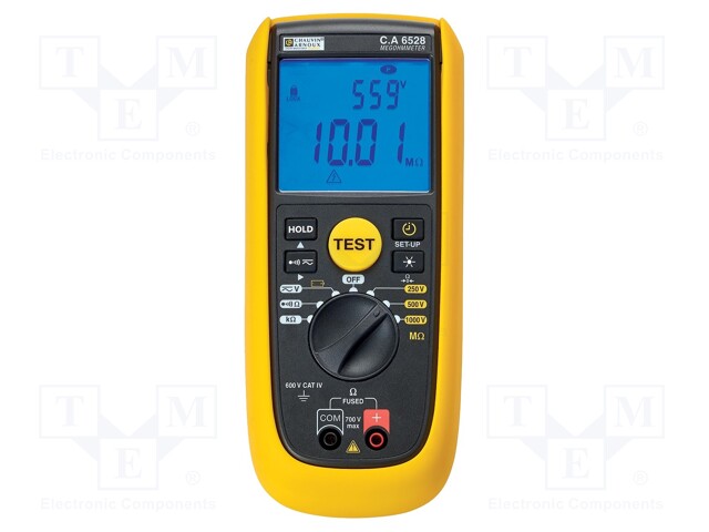 Meter: insulation resistance; LCD 2x 4000; 250V/500V/1000V; IP40