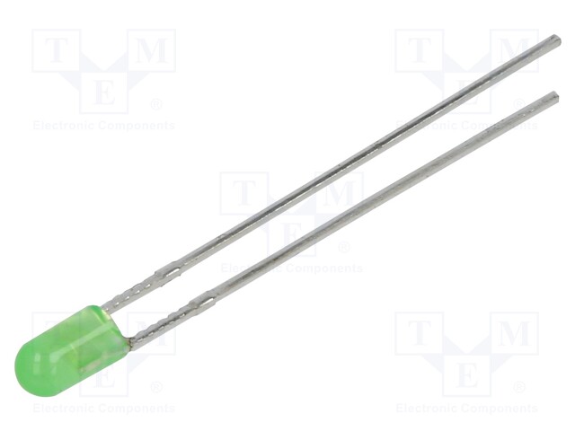 LED; 3mm; green; 3800mcd; 60°; Front: convex