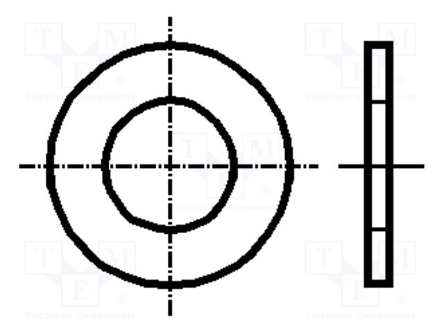 Washer; round; M3; D=7mm; h=0.5mm; polyamide; DIN: 125A; BN: 1074