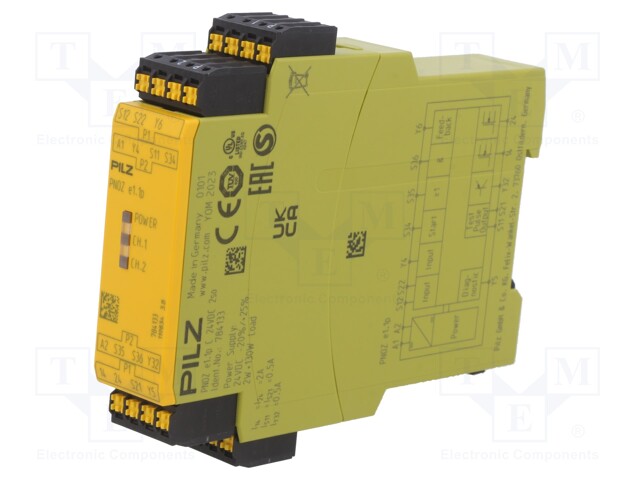 Module: safety relay; Series: PNOZ e1.1p C; IN: 2; OUT: 5; -10÷55°C