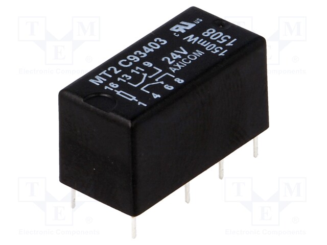 Relay: electromagnetic; DPDT; Ucoil: 24VDC; max.250VAC; max.220VDC