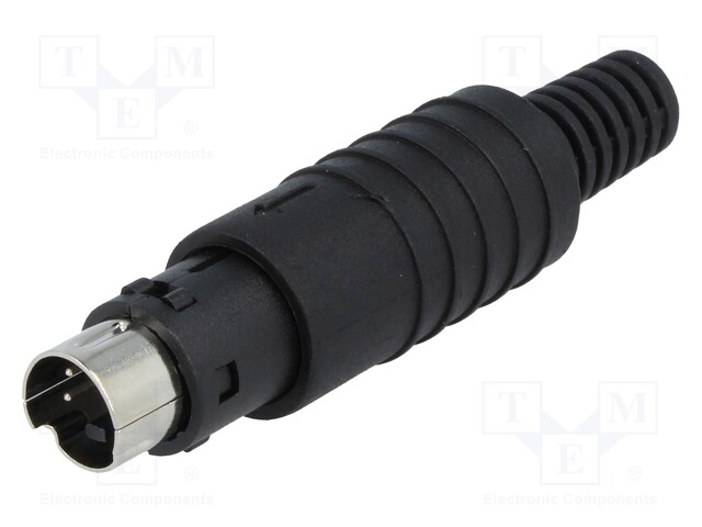 Plug; DIN mini; male; PIN: 4; soldering; for cable