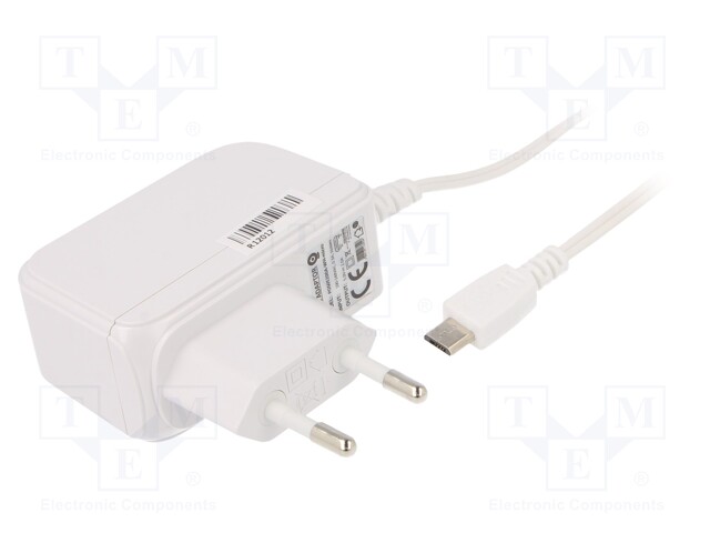 Power supply: switched-mode; 5VDC; 2A; Out: micro USB; 10W; Plug: EU