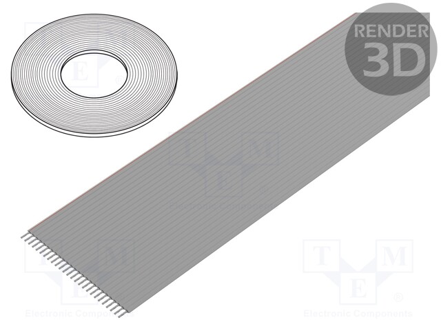 Wire: ribbon; 1.27mm; stranded; Cu; 26x26AWG; unshielded; PVC; grey