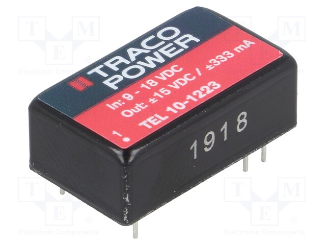 Converter: DC/DC; 10W; Uin: 9÷18V; Uout: 15VDC; Uout2: -15VDC; DIP16