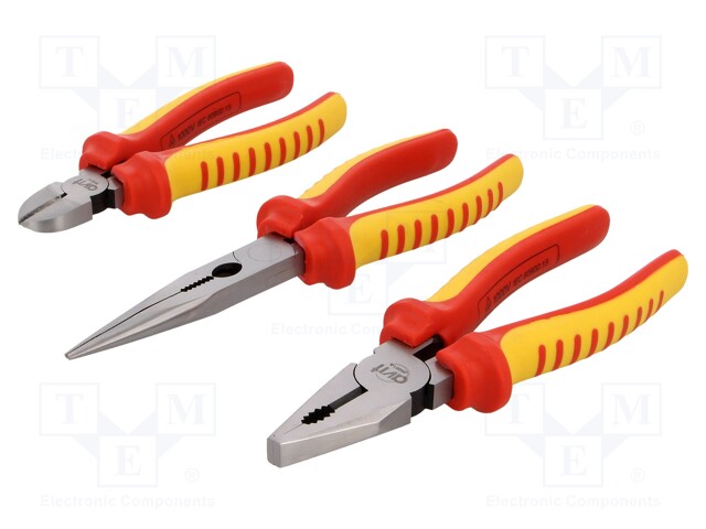 Pliers; Pcs: 3; Package: bag; hardened steel; 1kVAC