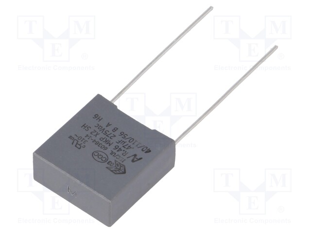 Capacitor: polypropylene; X2; 470nF; 15mm; ±20%; 18x7.5x18.5mm