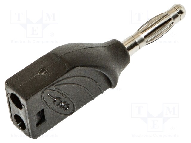 Plug; 4mm banana; 15A; 1kVDC; black; Plating: nickel plated