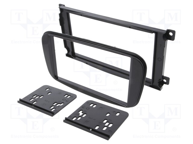 Radio mounting frame; Ford; 2 DIN; shiny black