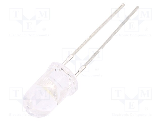 LED; 5mm; white; 7150÷14250mcd; 30°; Front: convex; Pitch: 2.54mm