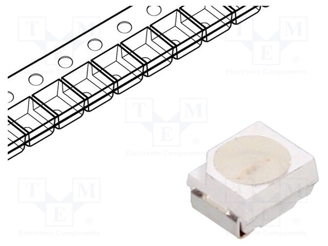 LED; SMD; 3528,PLCC2; blue; 750÷1560mcd; 3.5x2.8x1.9mm; 120°; 20mA