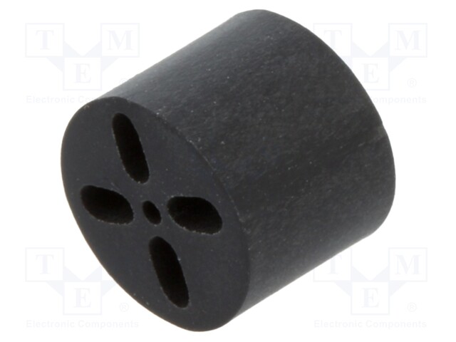 Spacer sleeve; LED; Øout: 6.5mm; ØLED: 5mm; black; UL94V-0; Mat: PVC