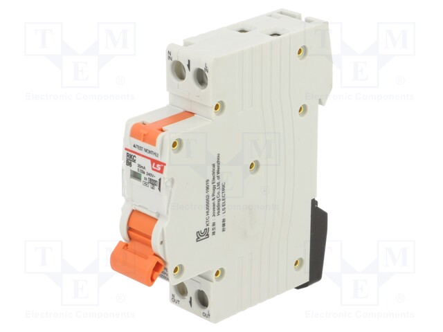 RCBO breaker; Inom: 6A; Ires: 30mA; Poles: 1+N; 230/400VAC; IP20