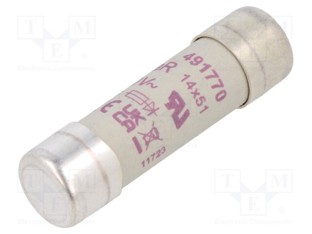 Fuse: fuse; aR; 50A; 690VAC; 700VDC; 14x51mm