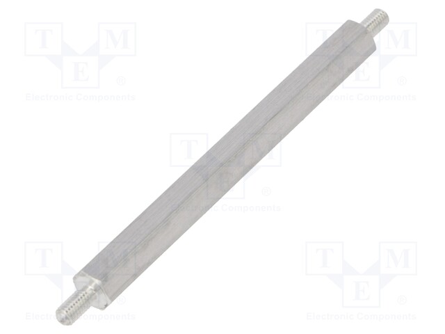 Screwed spacer sleeve; 60mm; Ext.thread: M3; hexagonal; aluminium