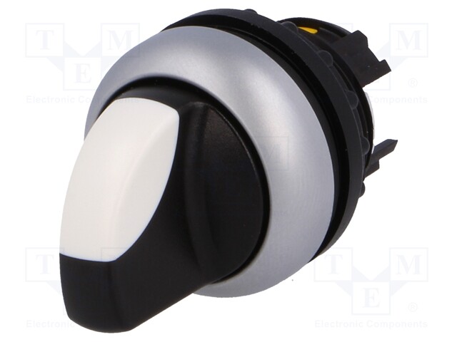 Switch: rotary; Stabl.pos: 2; 22mm; white-black; Illumin: none; IP66