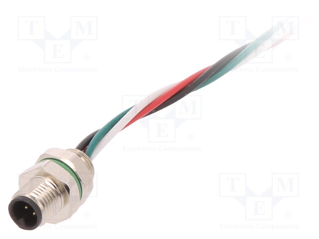 Connector: M5; socket; male; cables; PIN: 4; IP67; 60V; 100mm; 1A