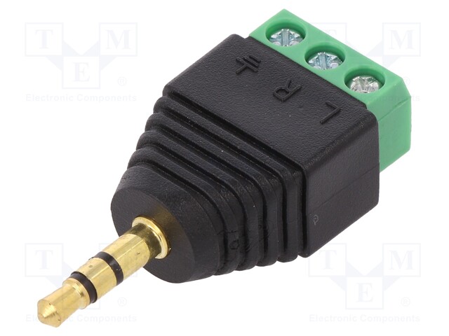 Transition: adapter; Jack 3.5mm 3pin plug,terminal block; PIN: 3