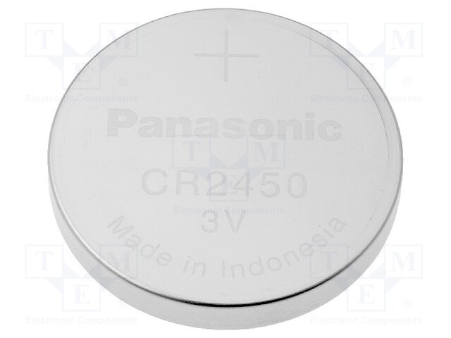 Battery: lithium; 3V; CR2450,coin; Ø24.7x5mm; non-rechargeable