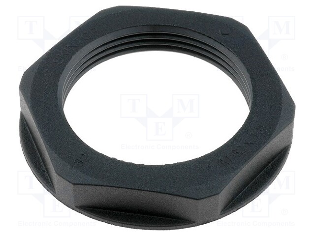 Nut; M32; polyamide; UL94V-2; 41mm; black; -20÷100°C; Thread: metric