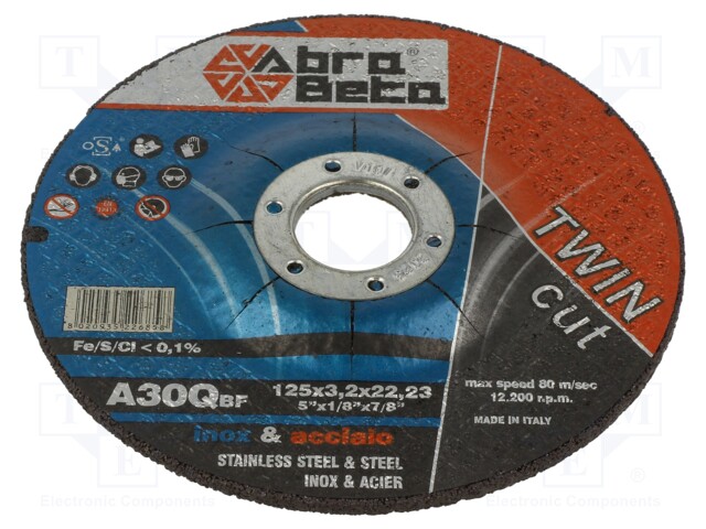 Cutting wheel; Ø: 125mm; Øhole: 22.23mm; Disc thick: 3.2mm