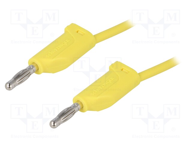 Test lead; PVC; 0.5m; yellow; 16A; 70VDC; Cond.cross sec: 1mm2