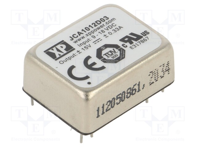 Isolated Board Mount DC/DC Converter, 2:1 Input, ITE, 2 Output, 10 W, 15 V, 330 mA, -15 V