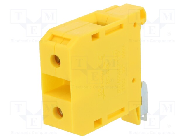 Splice terminal: rail; 4÷35mm2; ways: 1; terminals: 2; yellow; TS35