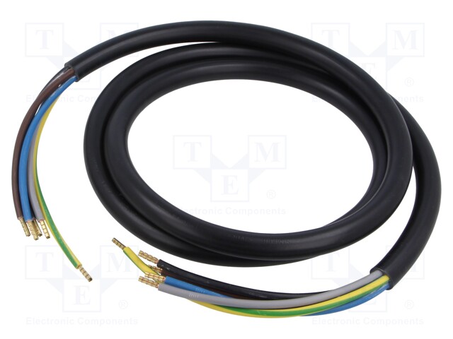 Wire; H05VV-F,OWY; 5G2.5mm2; round; stranded; Cu; PVC; black; 3m