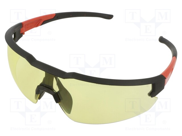 Safety spectacles; Lens: yellow; Features: anti-scratch coating