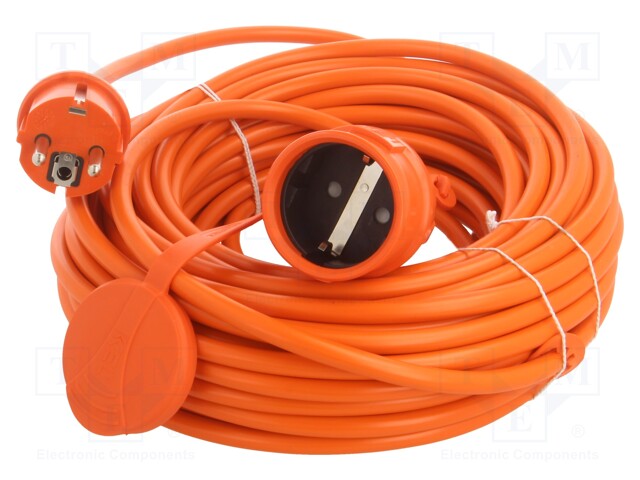 Extension lead; Sockets: 1; PVC; orange; 3x1,5mm2; 20m; 16A