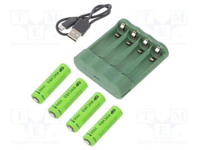 Charger: for rechargeable batteries; Ni-MH; Size: AA,AAA,R03,R6