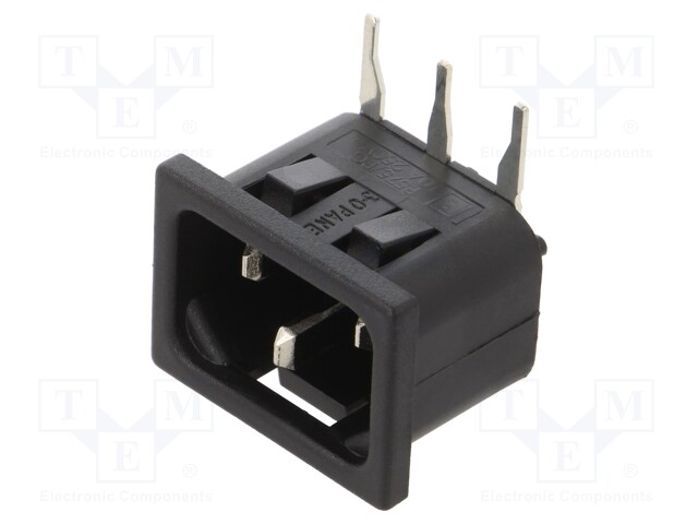 Connector: AC supply; socket; male; 10A; 250VAC; IEC 60320; C14 (E)