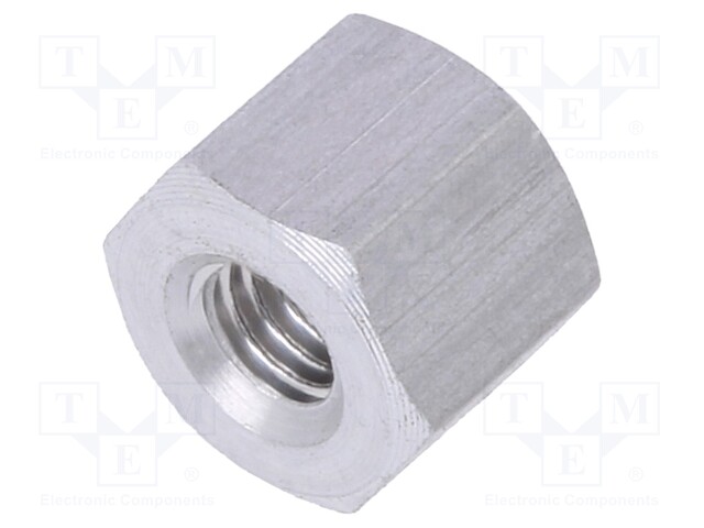 Screwed spacer sleeve; Int.thread: M3; 5mm; hexagonal; aluminium