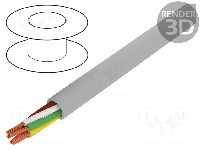 Wire; ELITRONIC® LIYY; 6x0,34mm2; unshielded; 250V; Cu; stranded